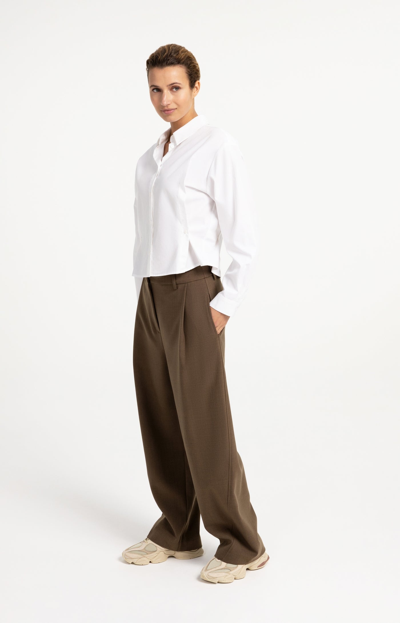 Poplin Blouse with Button Detail