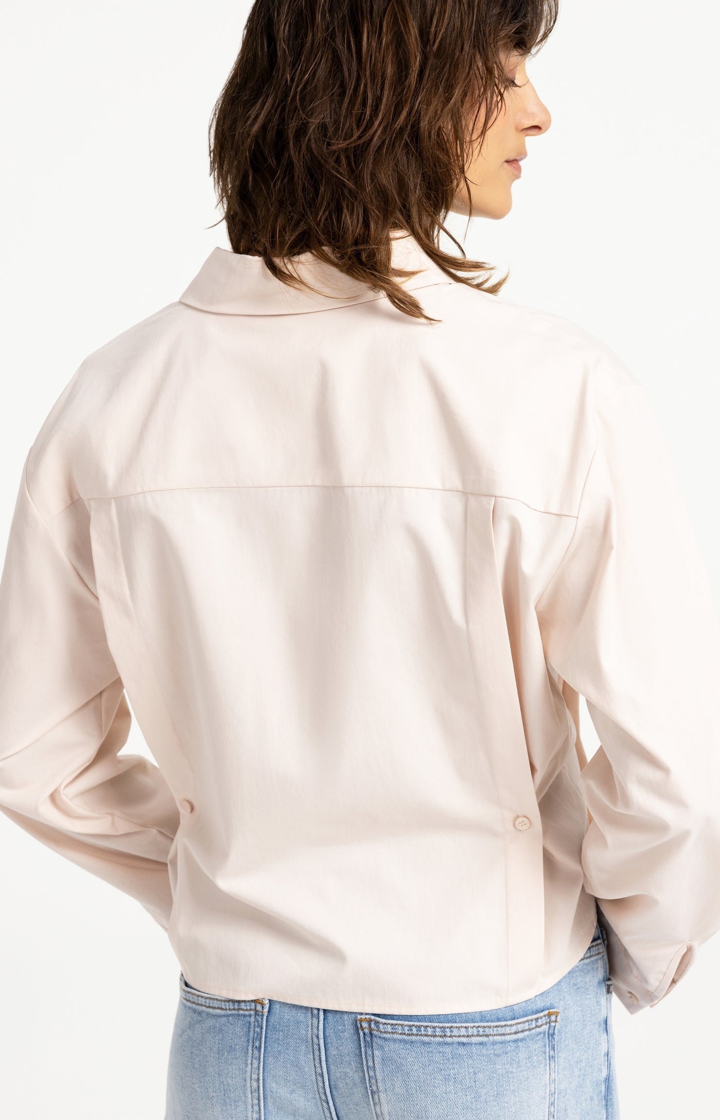Poplin Blouse with Button Detail