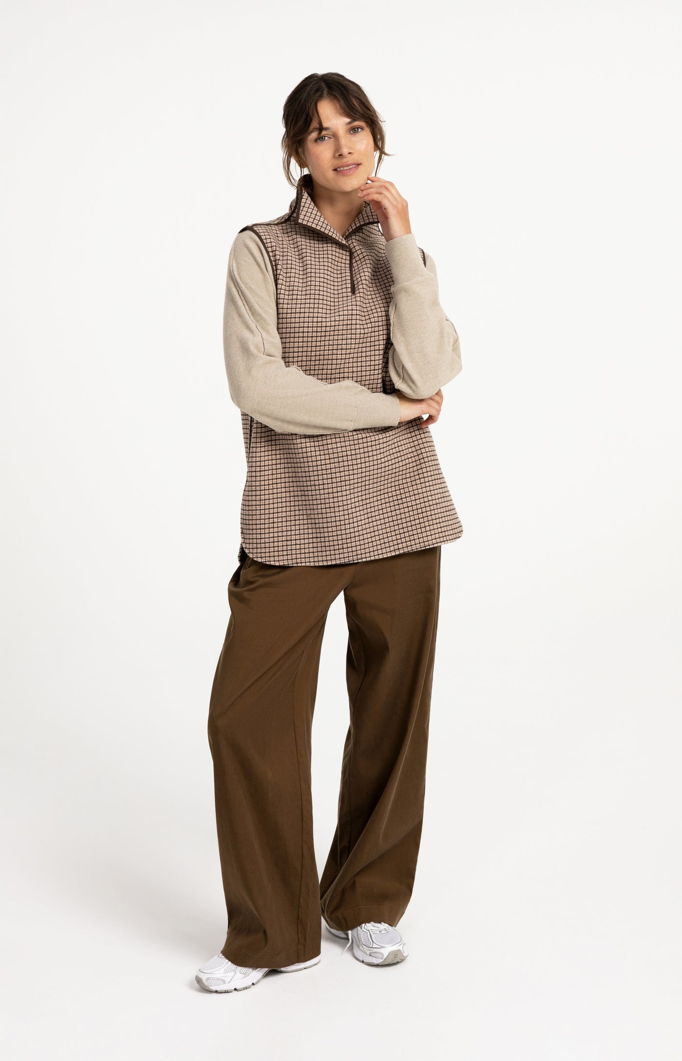 Woven Check Wool Spencer Body-Warmer