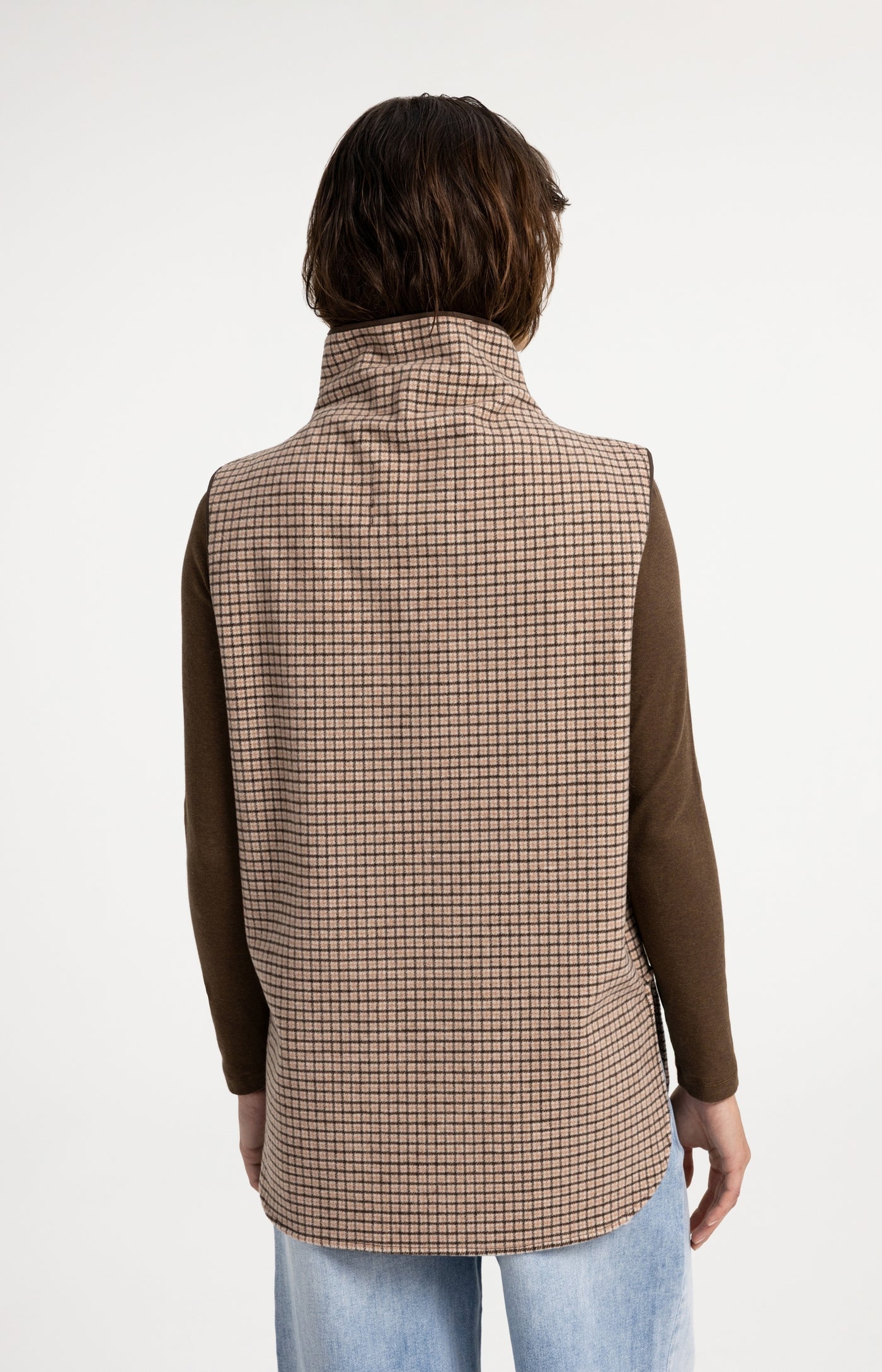 Woven Check Wool Spencer Body-Warmer