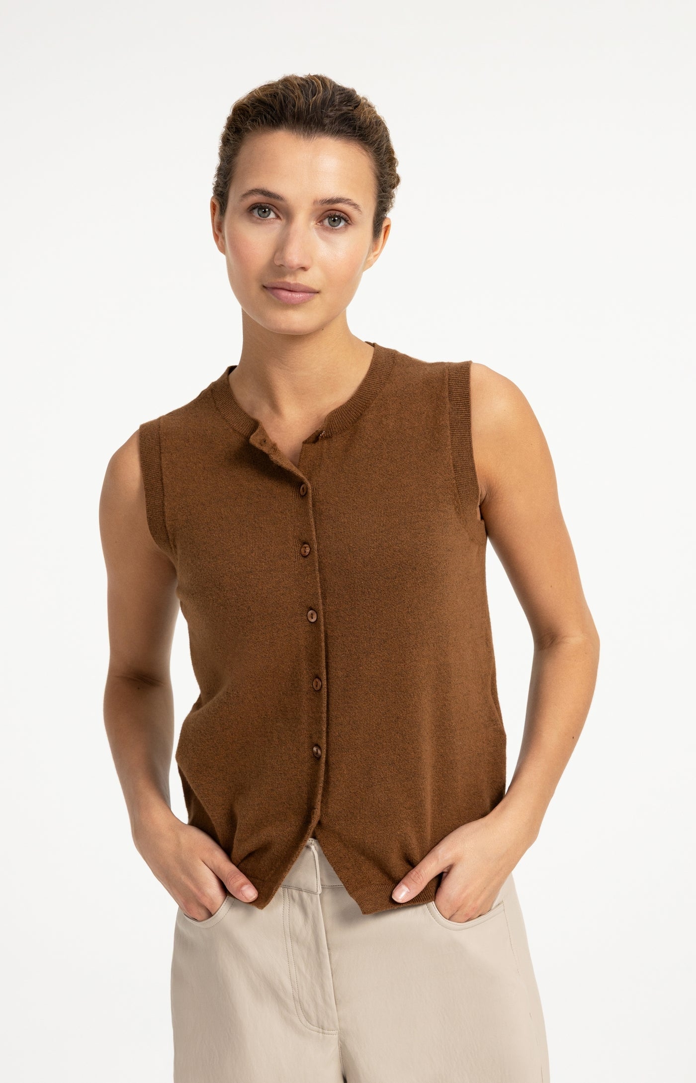 Knitted Spencer with Button Closure