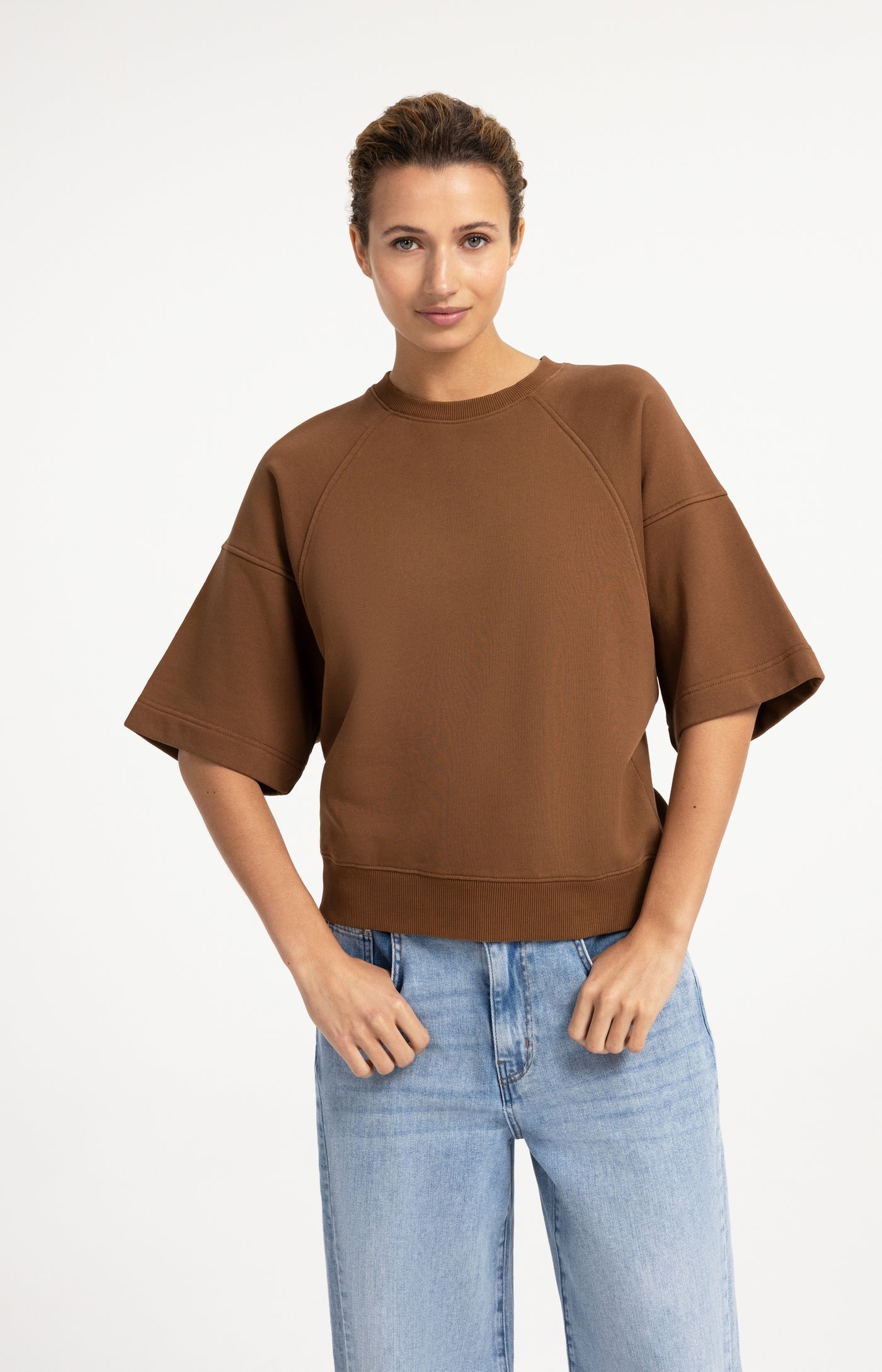 Washed Short Sleeve Raglan Sweatshirt