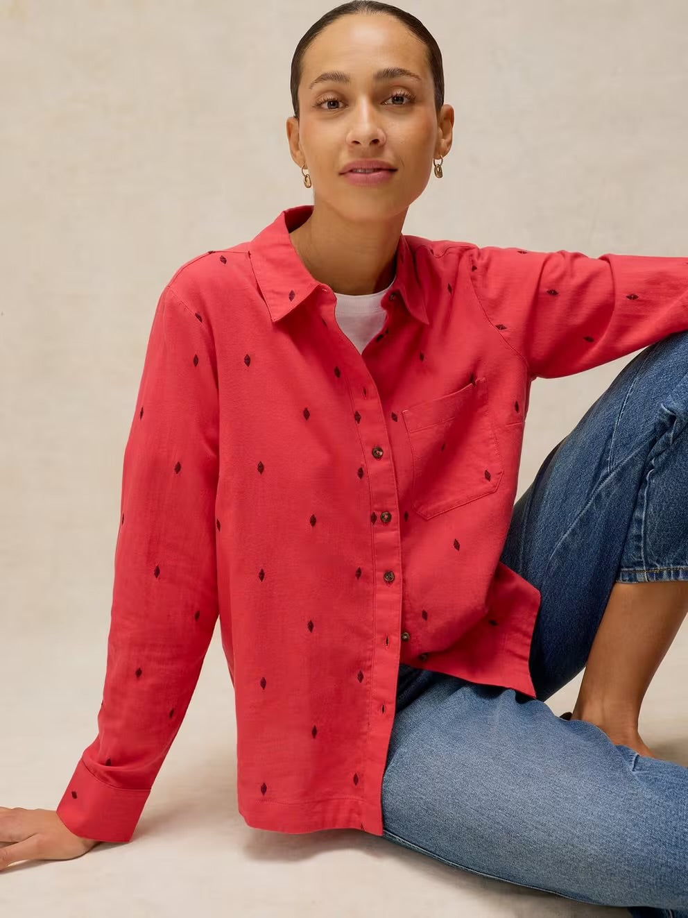 Libby Organic Cotton Shirt - Bright Pink