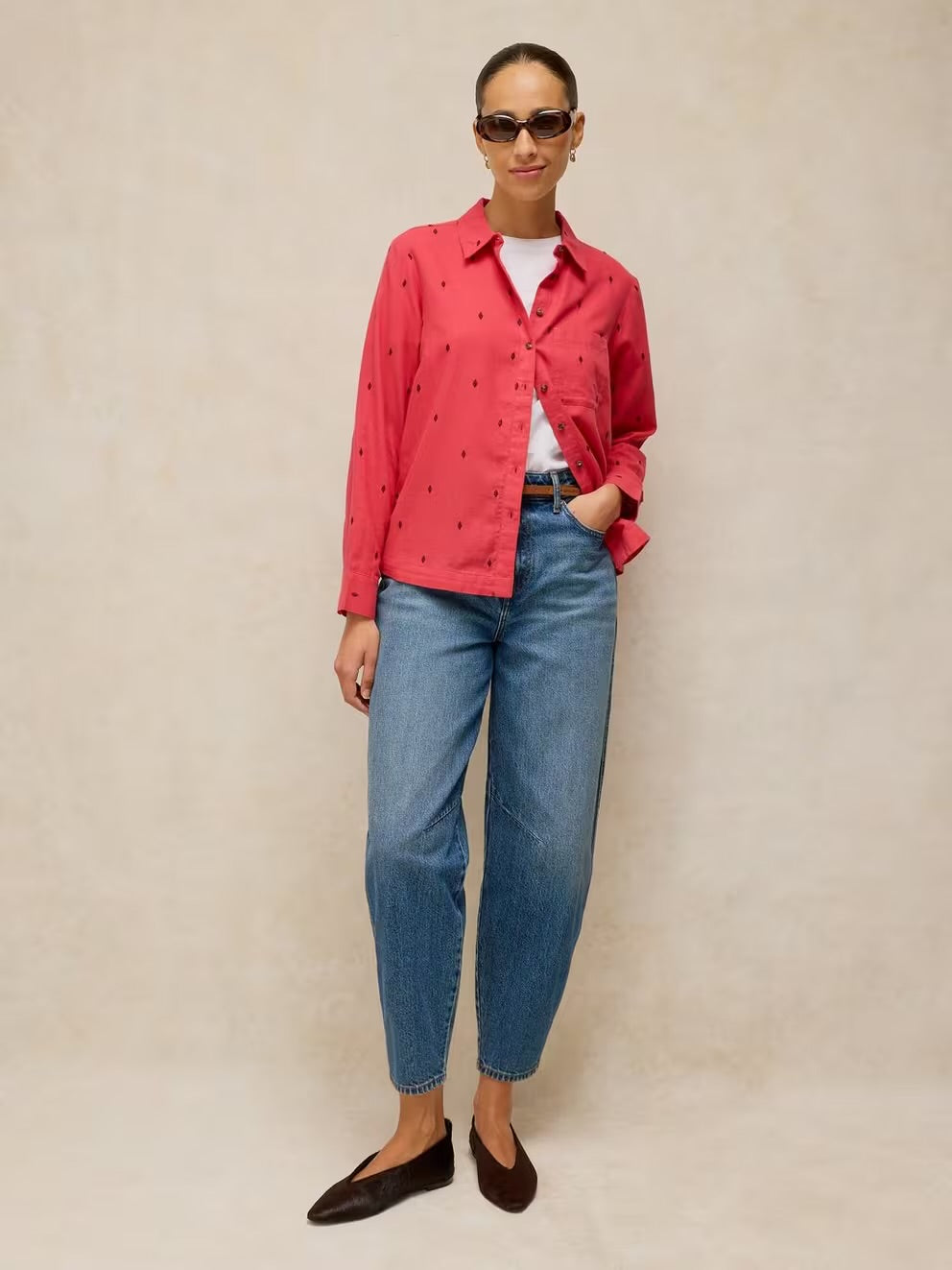 Libby Organic Cotton Shirt - Bright Pink