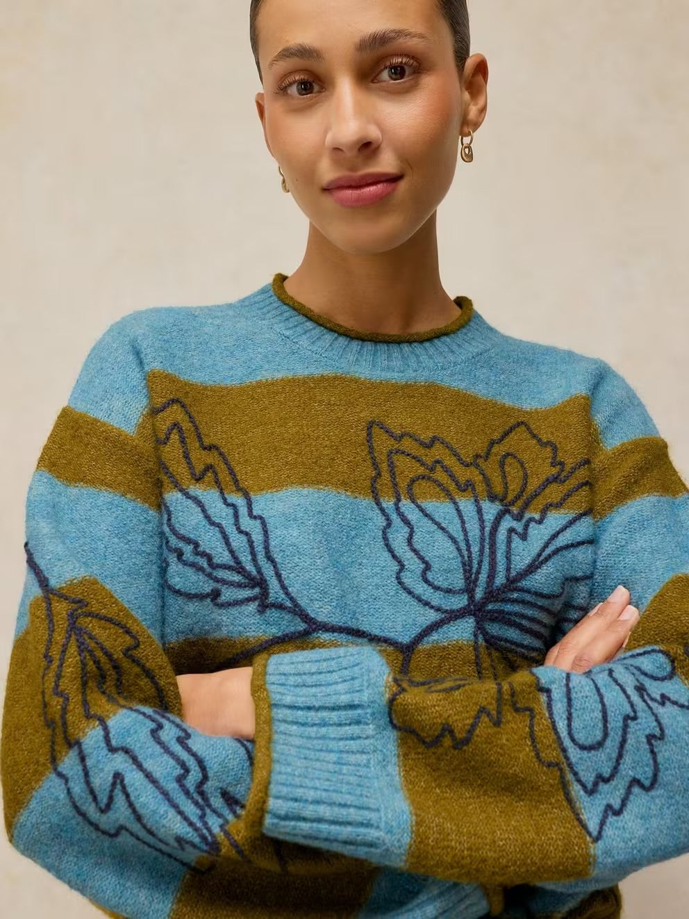 Emma Embroidered Stripe Jumper