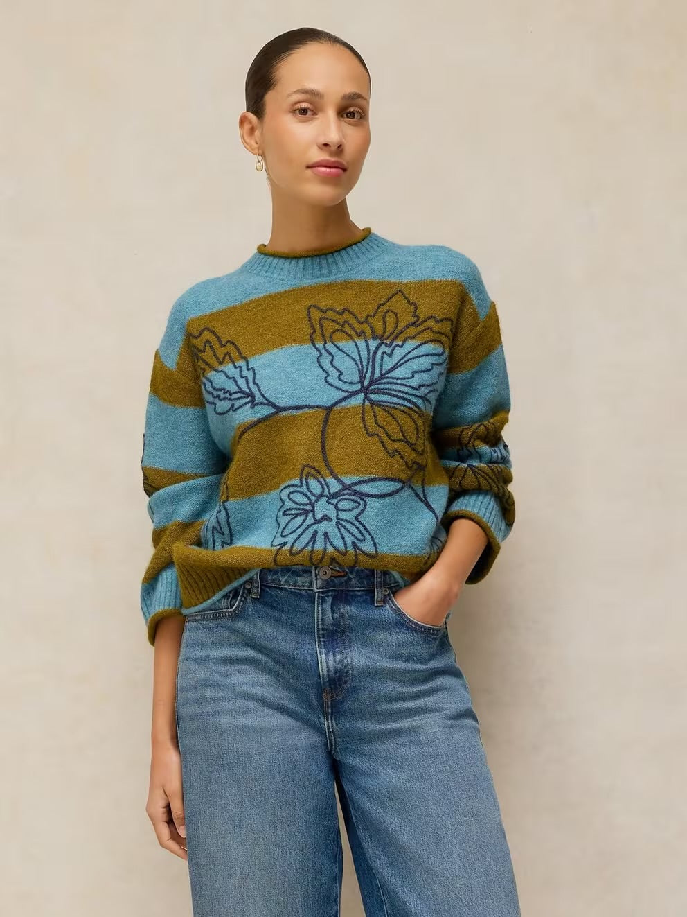 Emma Embroidered Stripe Jumper