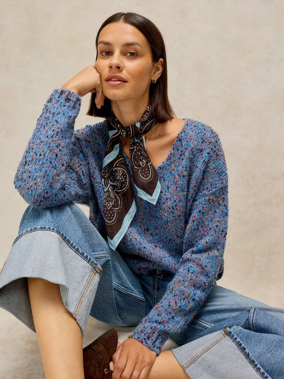 Texture V-Neck Jumper