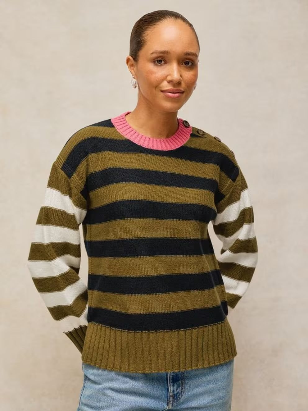 Bea Button Cotton Jumper