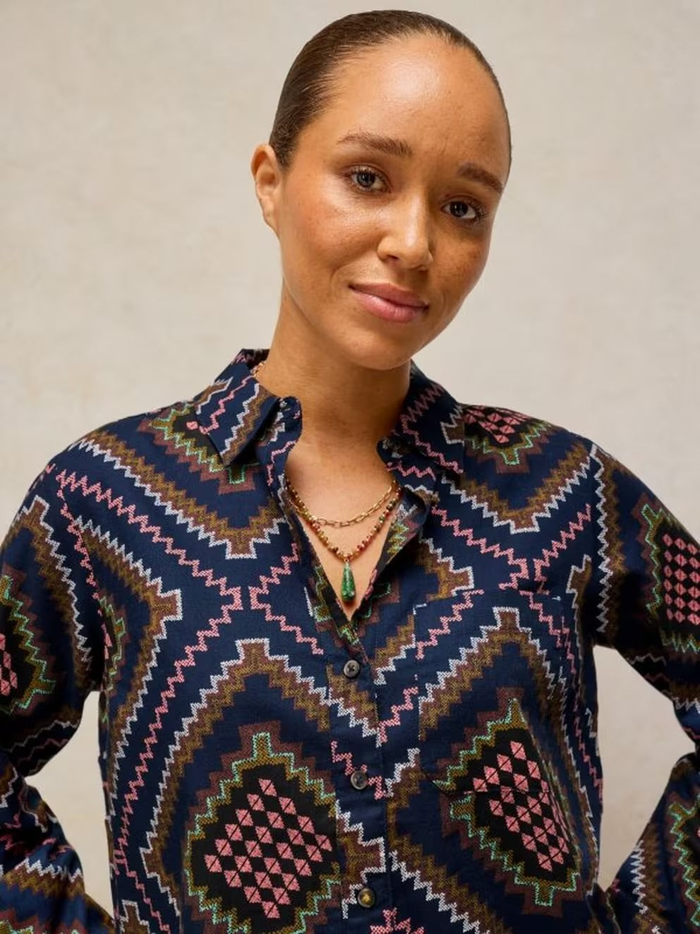 Libby Organic Cotton Printed Shirt