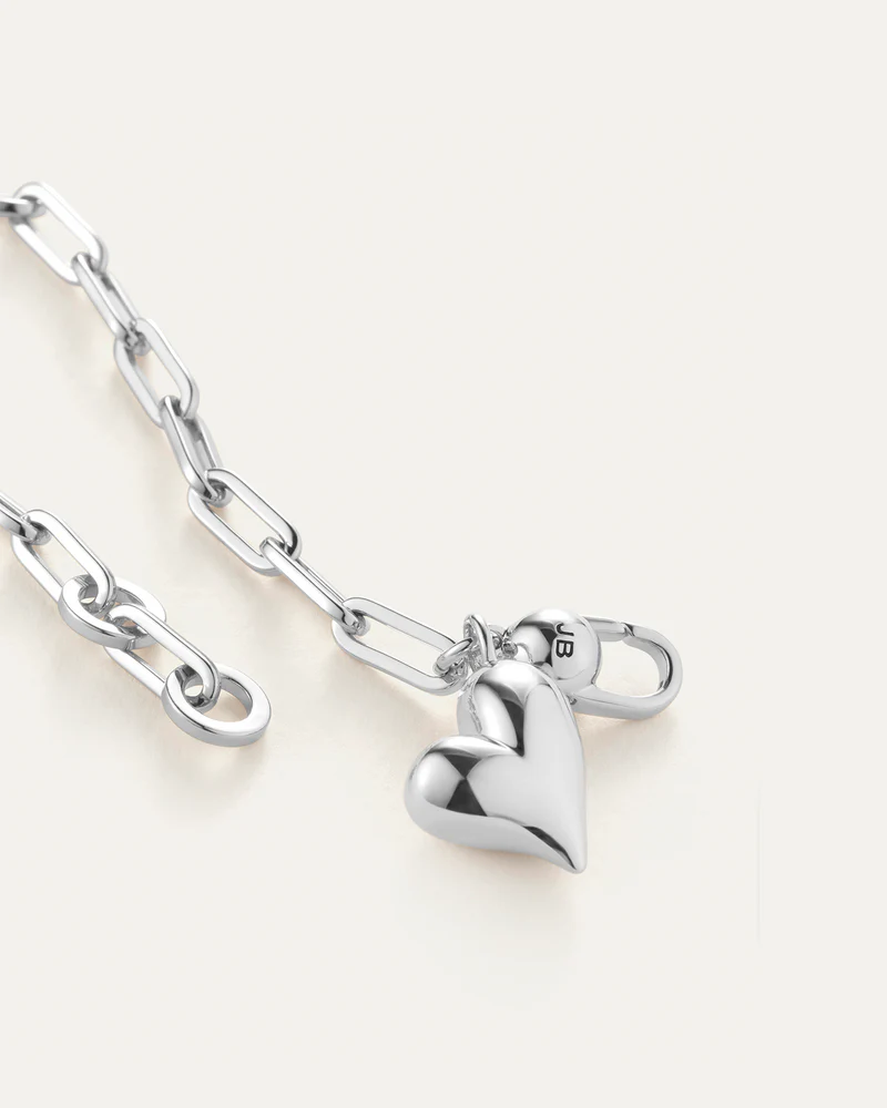Puffy Heart Bracelet - Silver