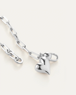 Puffy Heart Bracelet - Silver