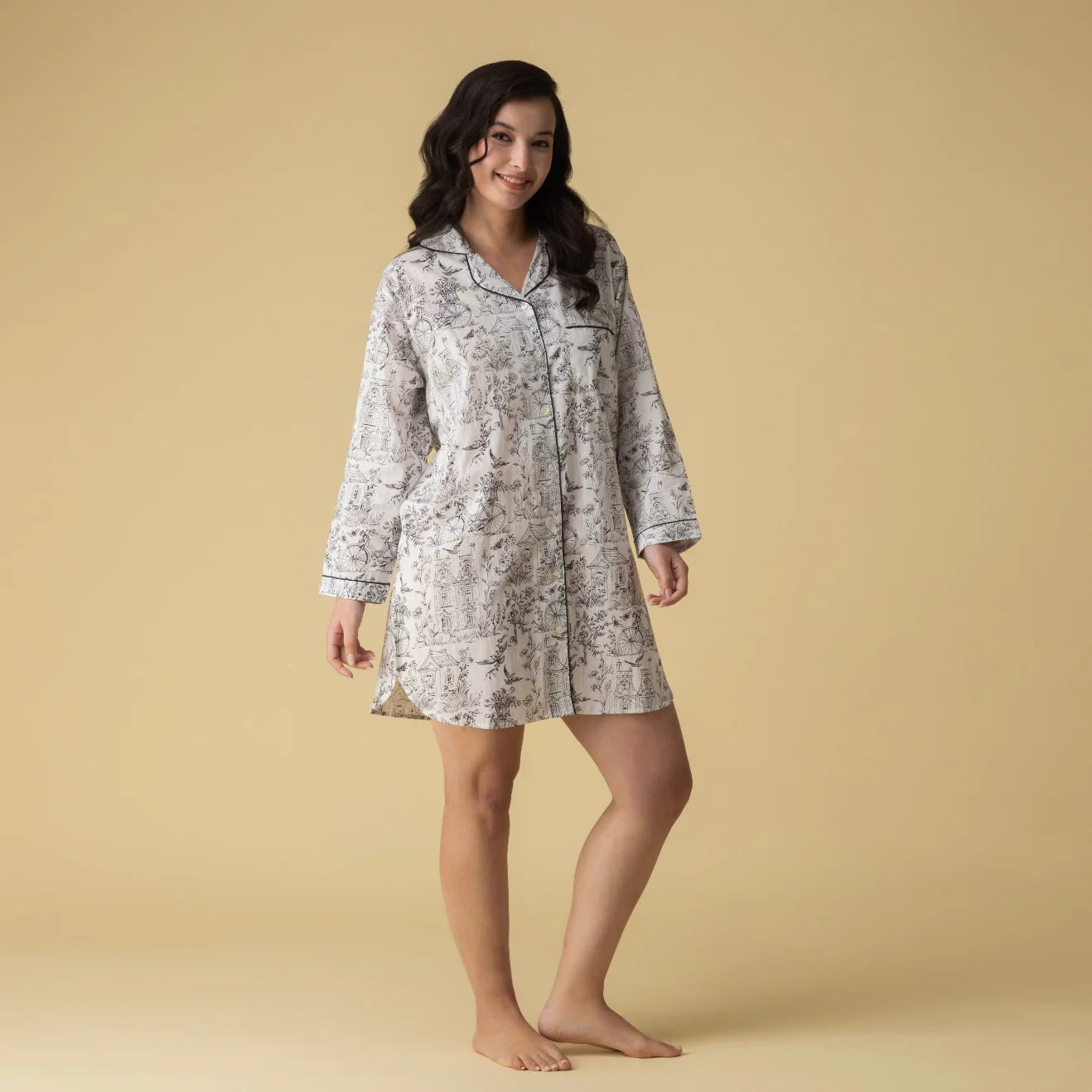 Toile Cotton Nightshirt