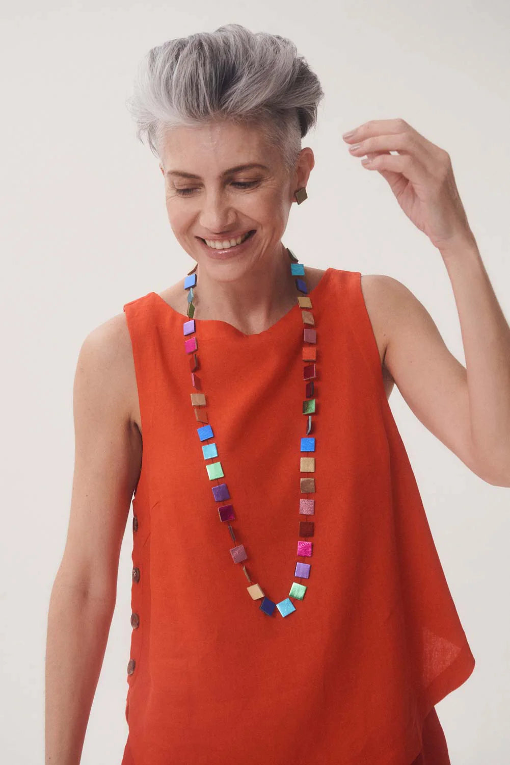 Rainbow Square Necklace
