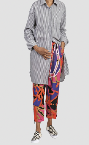 Wesley Launch Blouse - Coal Stripe