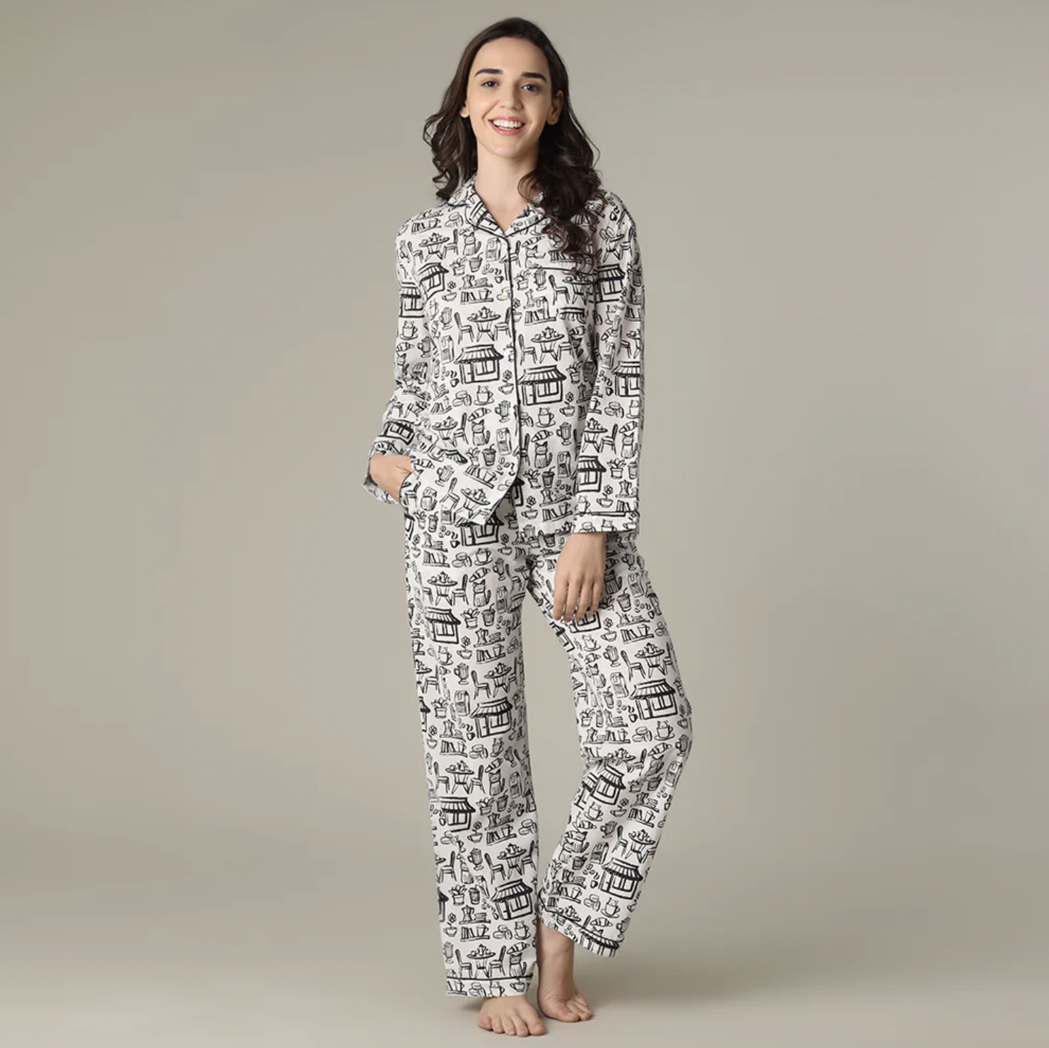 Cat Cafe Pajama Set