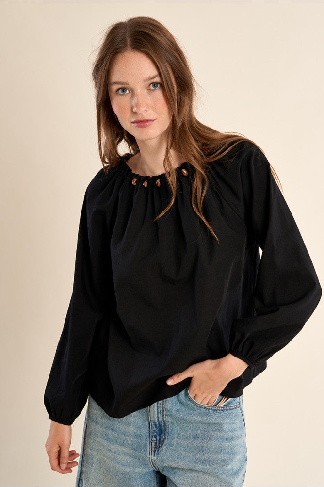 Beaded Neckline Blouse