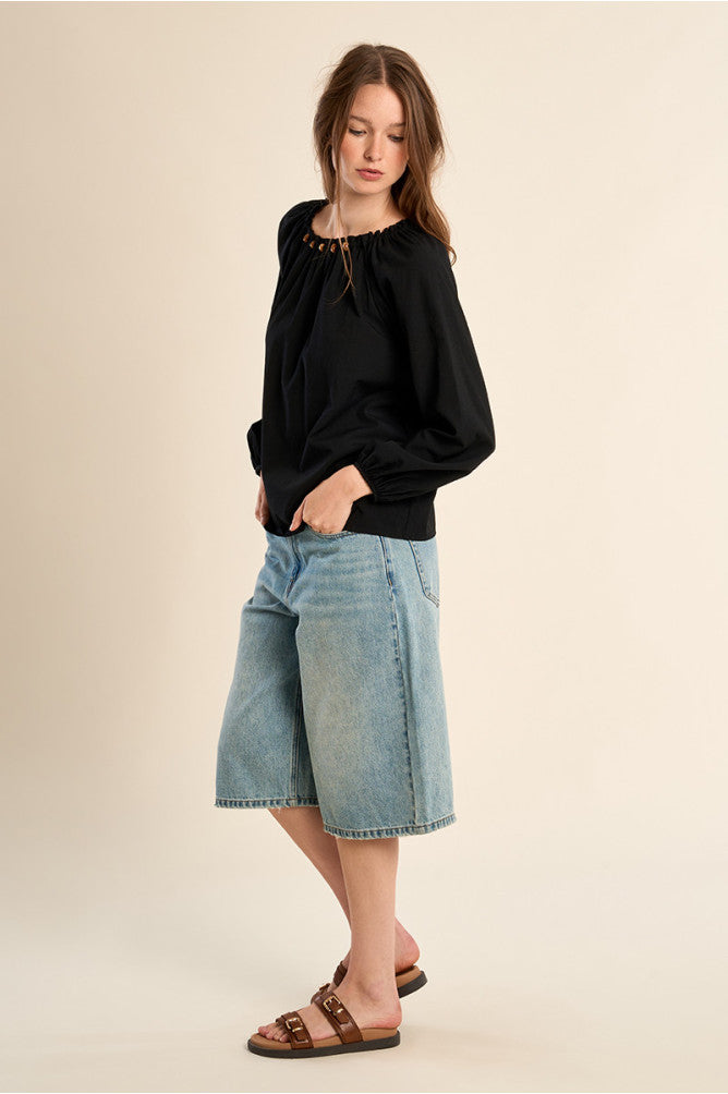 Beaded Neckline Blouse