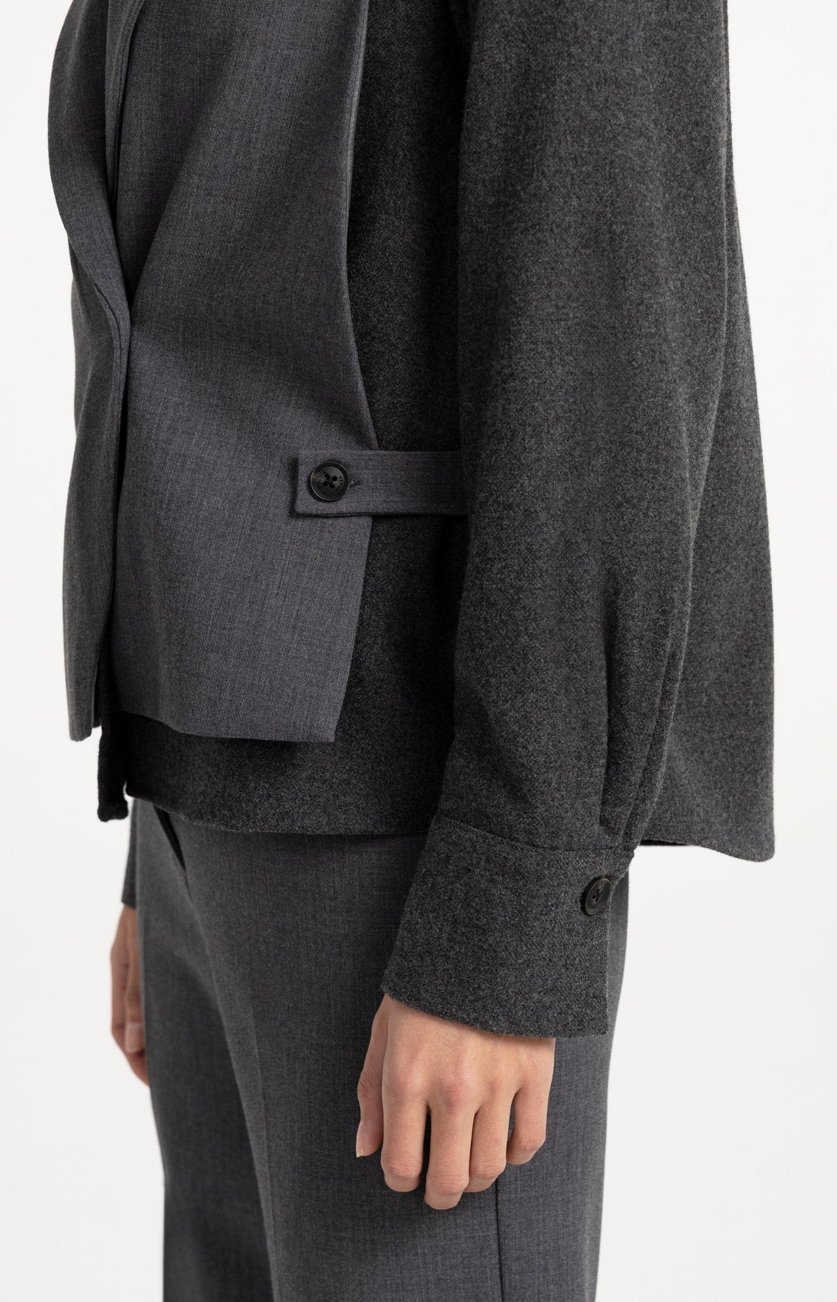 Loose Fit Blazer with Contrast Fabric