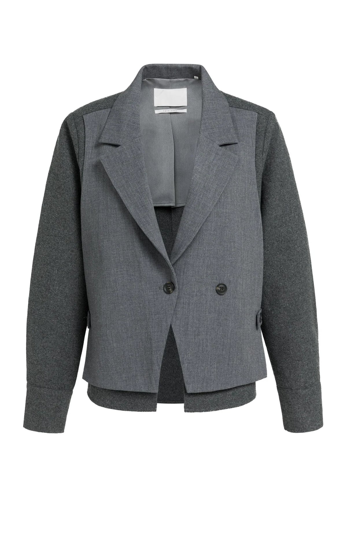 Loose Fit Blazer with Contrast Fabric