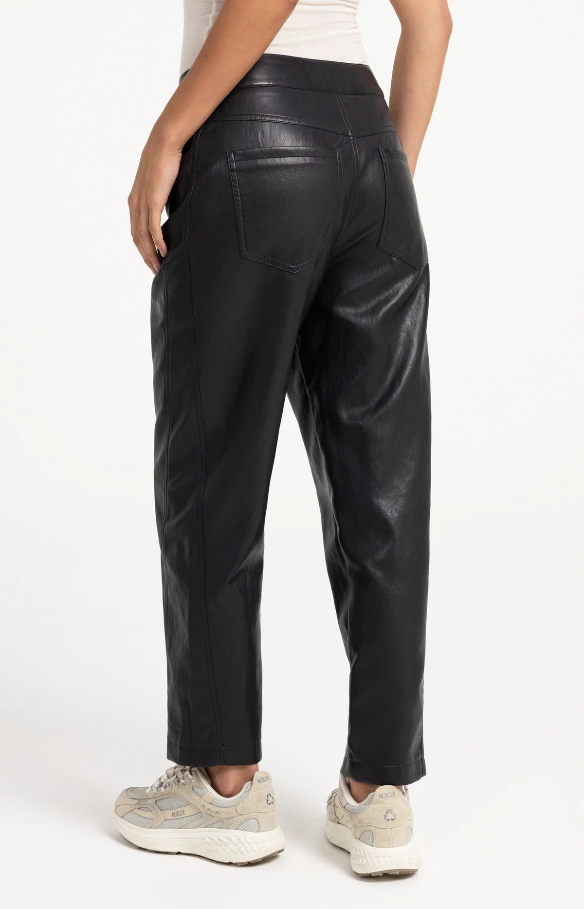 Faux Leather Carrot Trousers