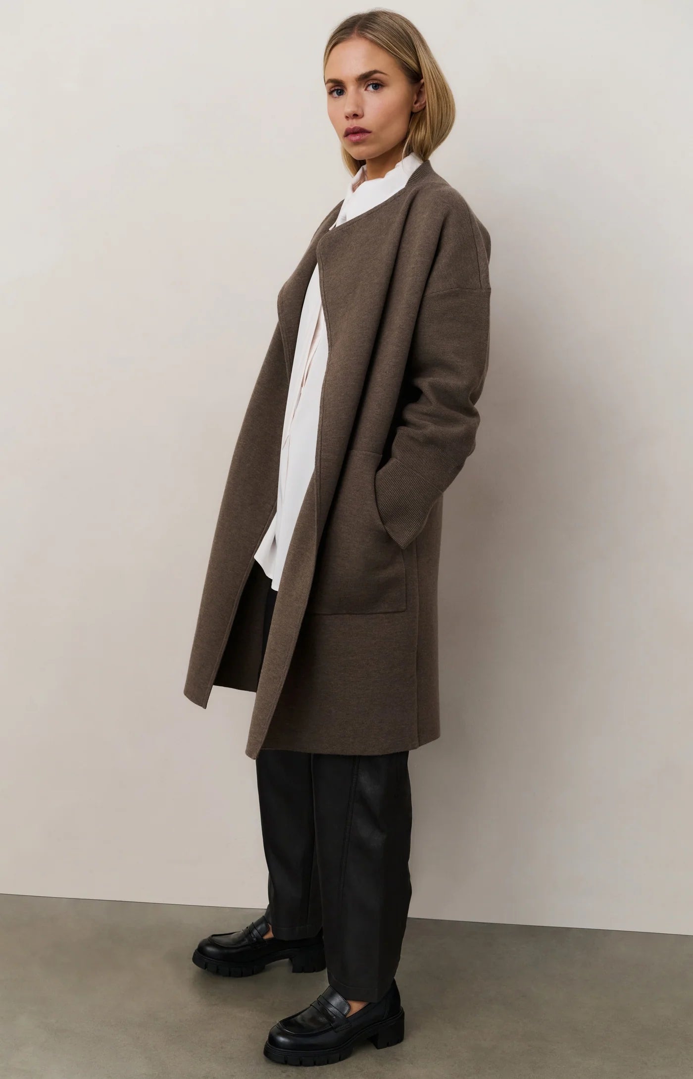 Faux Leather Barrel Trouser