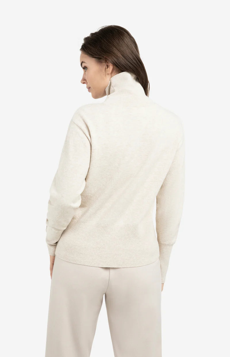 High Neck Sweater with Buttons