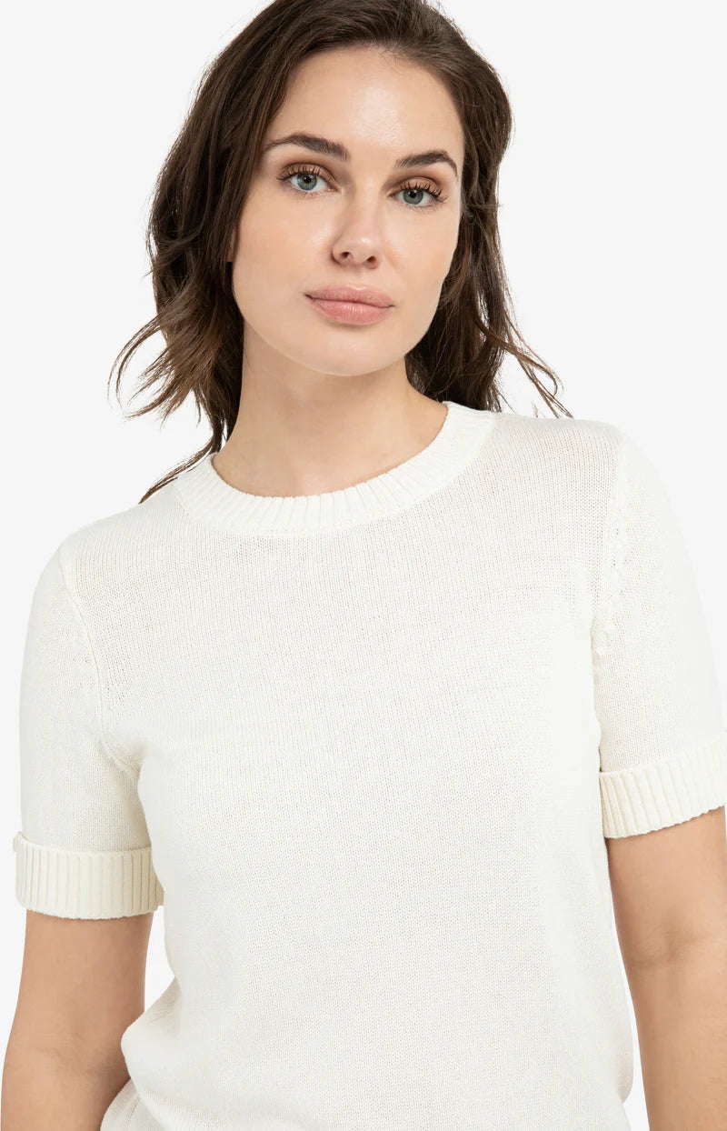 Knitted Sweater with Rolled-Up Cuff