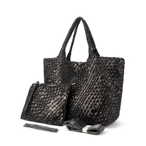 London Large Woven Tote - Bronze