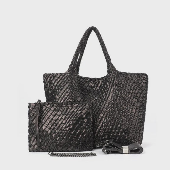 London Large Woven Tote - Bronze