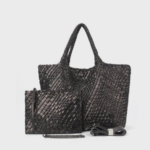London Large Woven Tote - Bronze