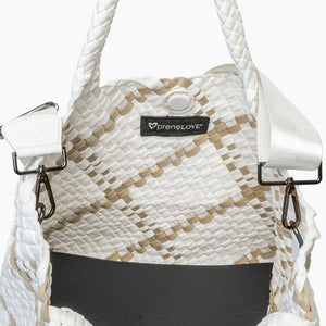 London Large Woven Tote - White & Tan