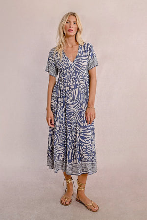 Long Zebra Printed Dress