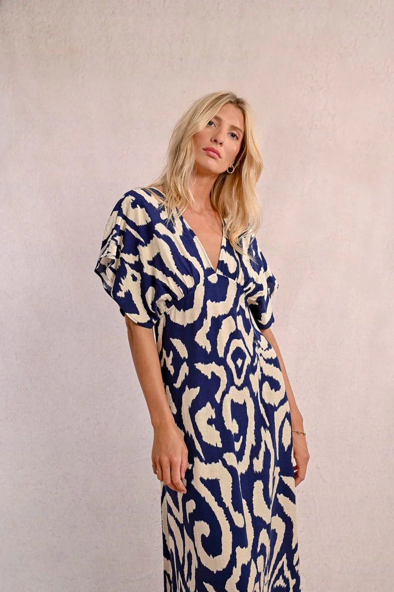 Long Swirl Printed Dress