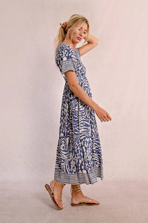 Long Zebra Printed Dress