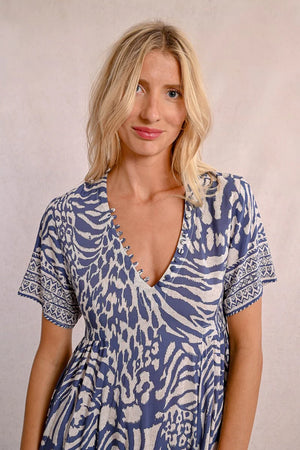 Long Zebra Printed Dress