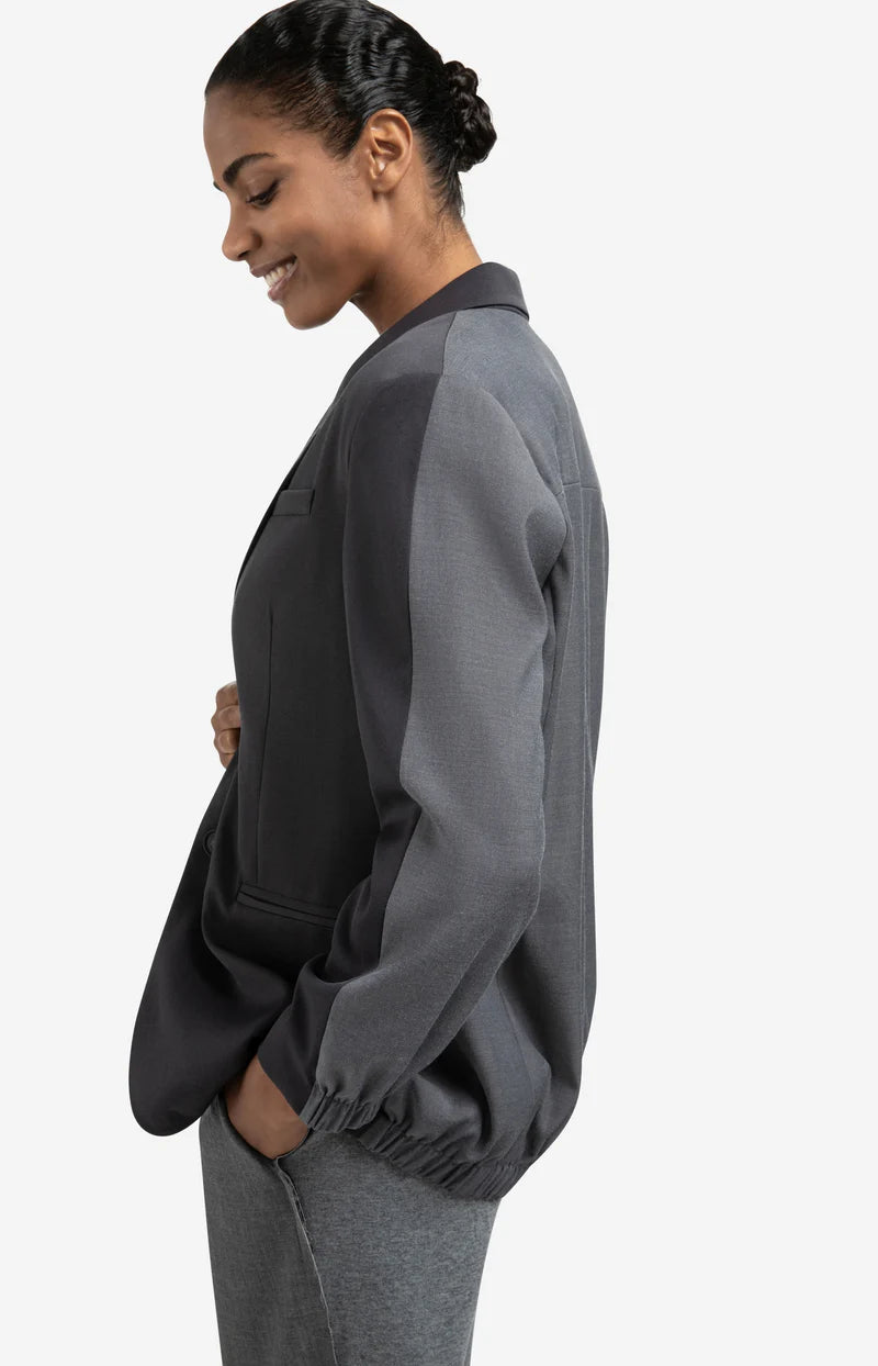 Loose Fit Blazer with Bomber Detailing