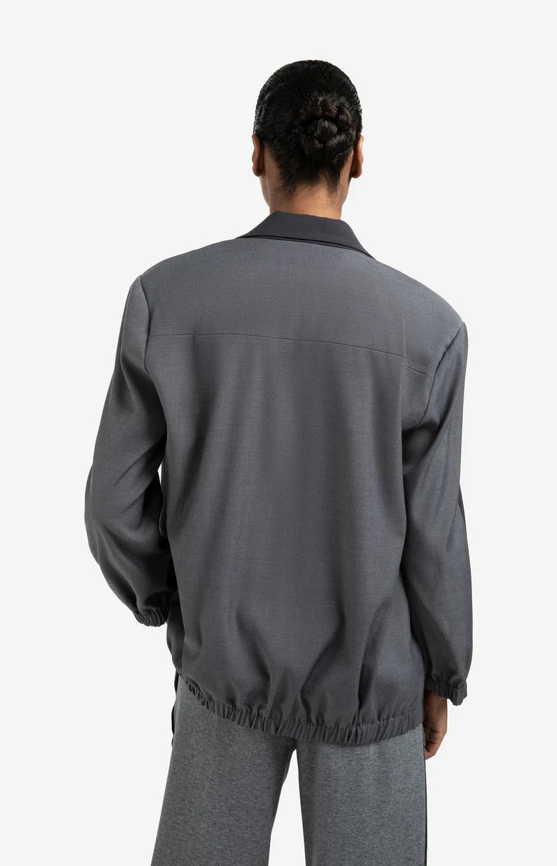 Loose Fit Blazer with Bomber Detailing