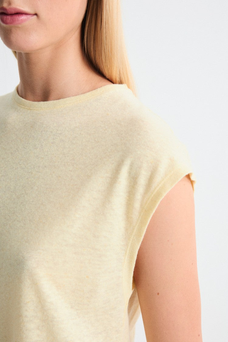Luzara Cotton/Linen Cap Sleeve Tee