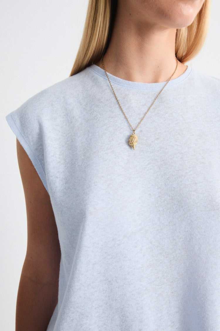 Luzara Cotton/Linen Cap Sleeve Tee