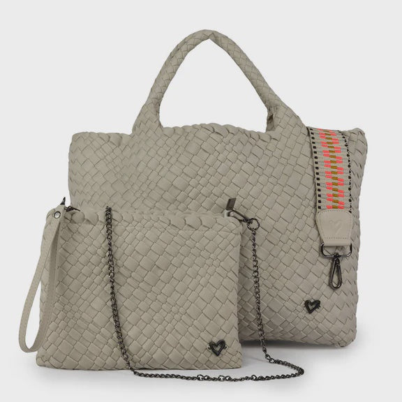 London Large Woven Tote - Bone