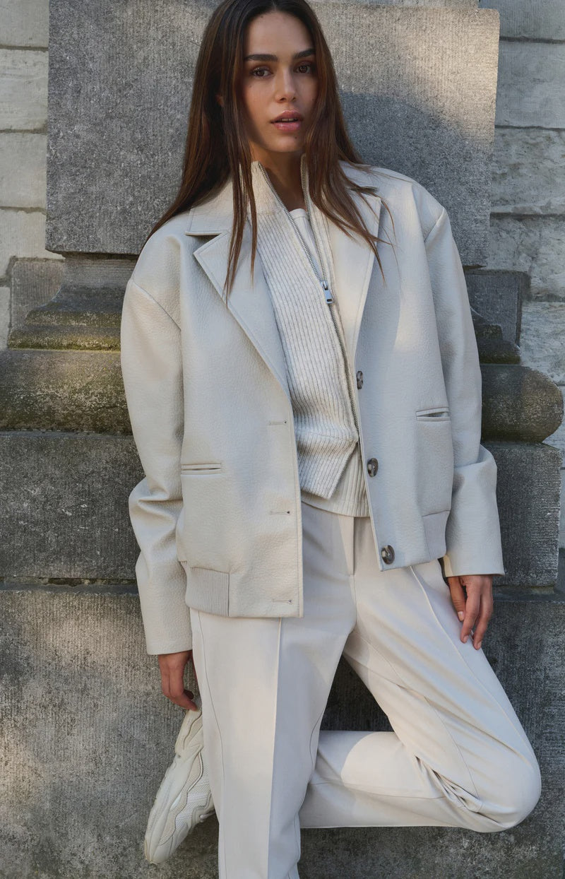 Faux Leather Oversized Jacket