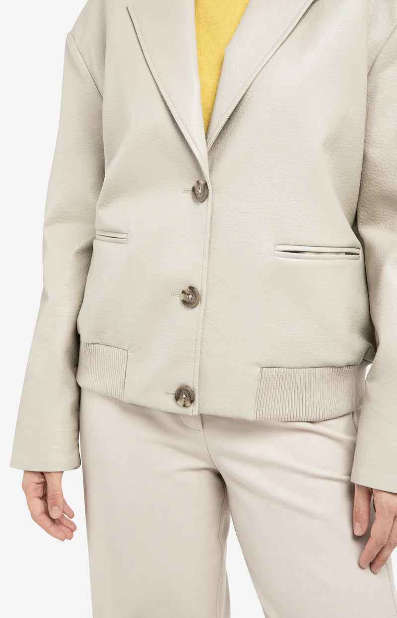 Faux Leather Oversized Jacket