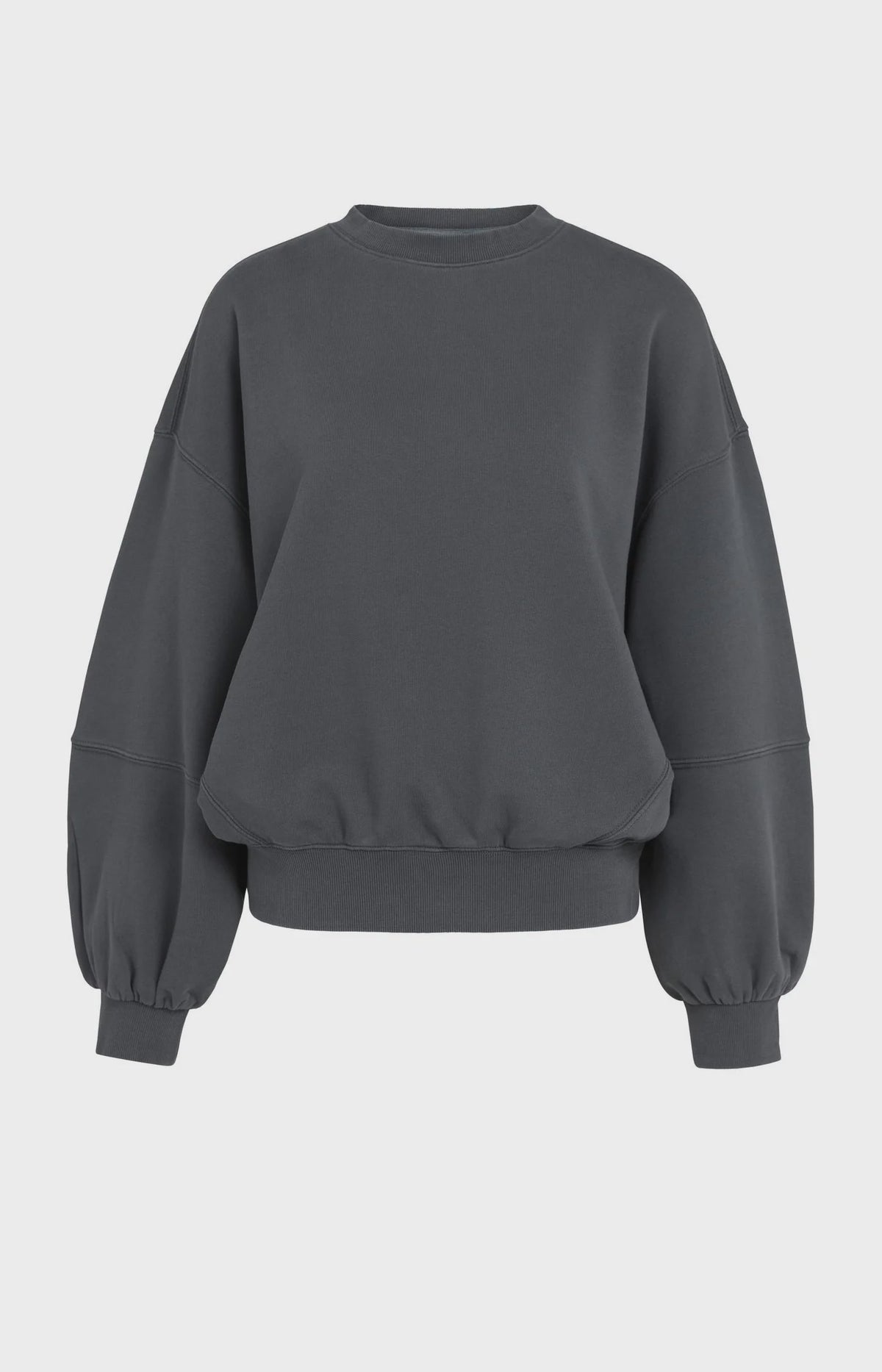 Washed Sweatshirt with Balloon Sleeve