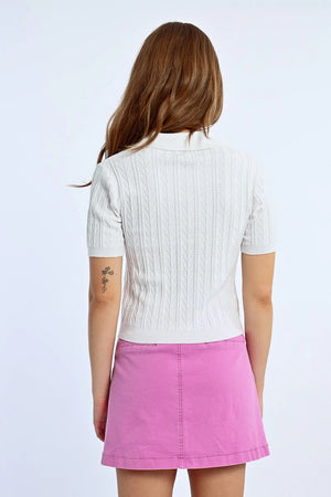 Cable Knit Polo