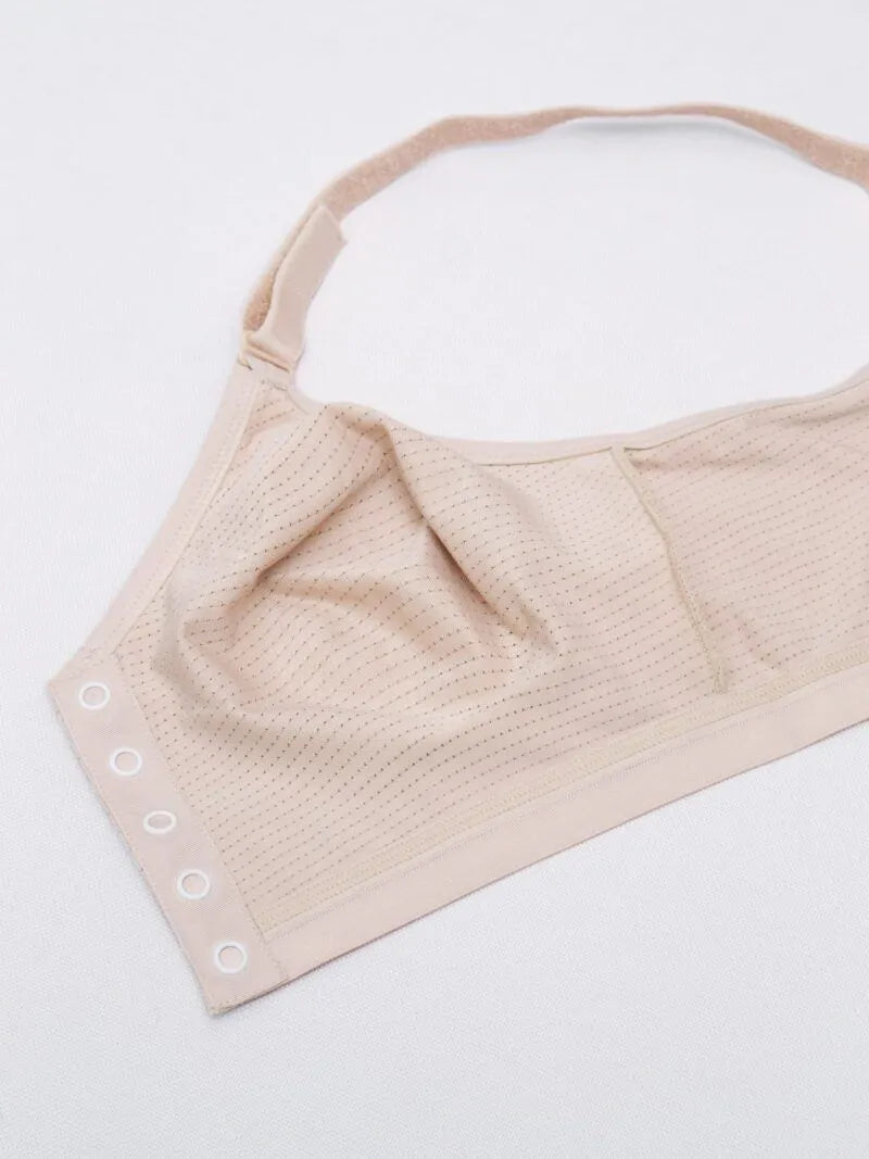 Wire-Free Silver Post-Surgery Bra