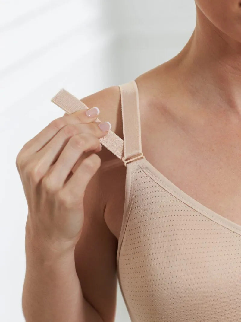 Wire-Free Silver Post-Surgery Bra