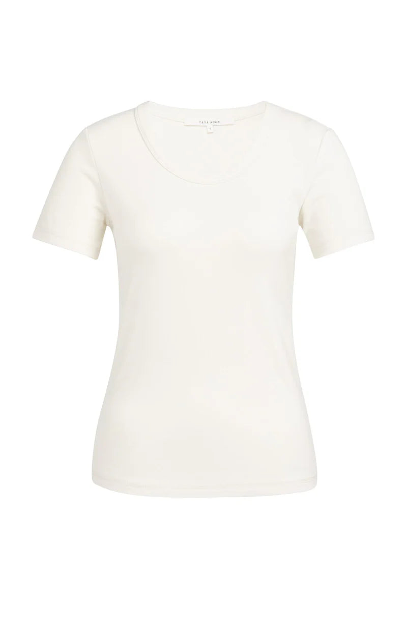 Brushed Jersey Scoop Neck T-Shirt