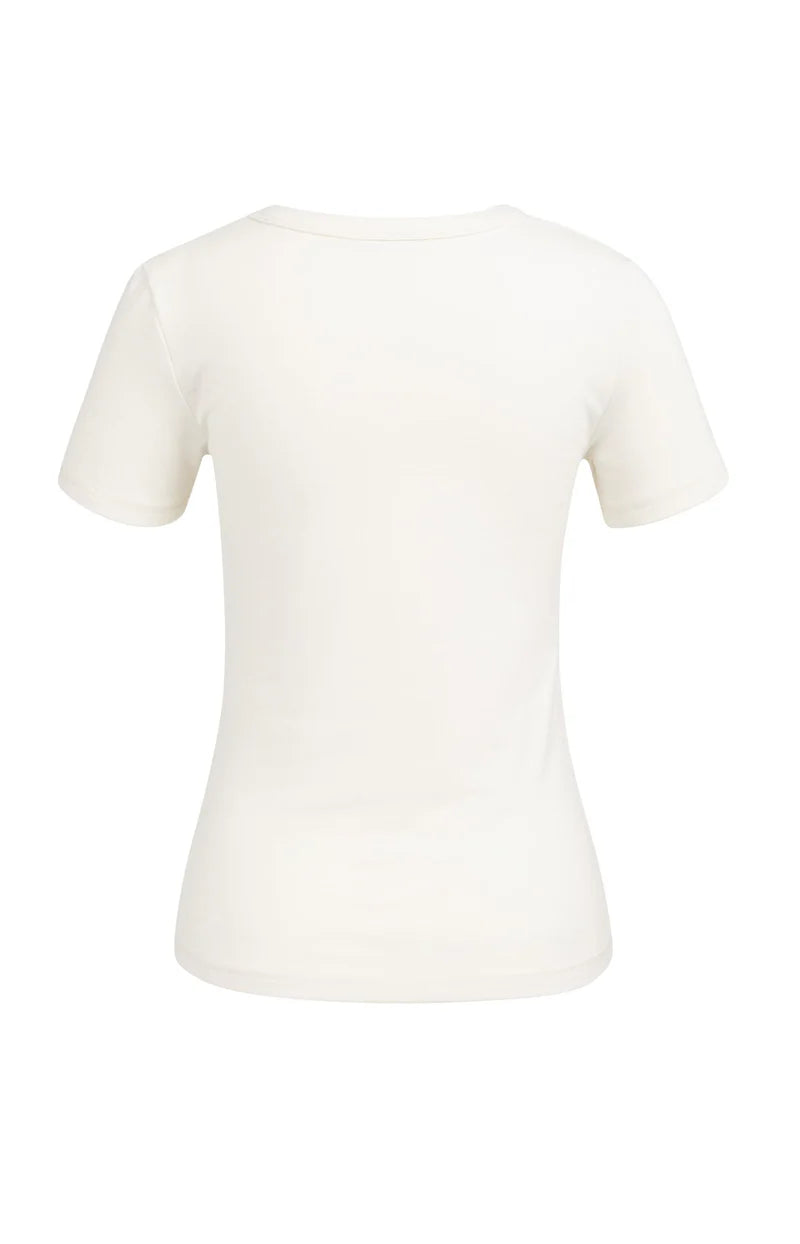 Brushed Jersey Scoop Neck T-Shirt