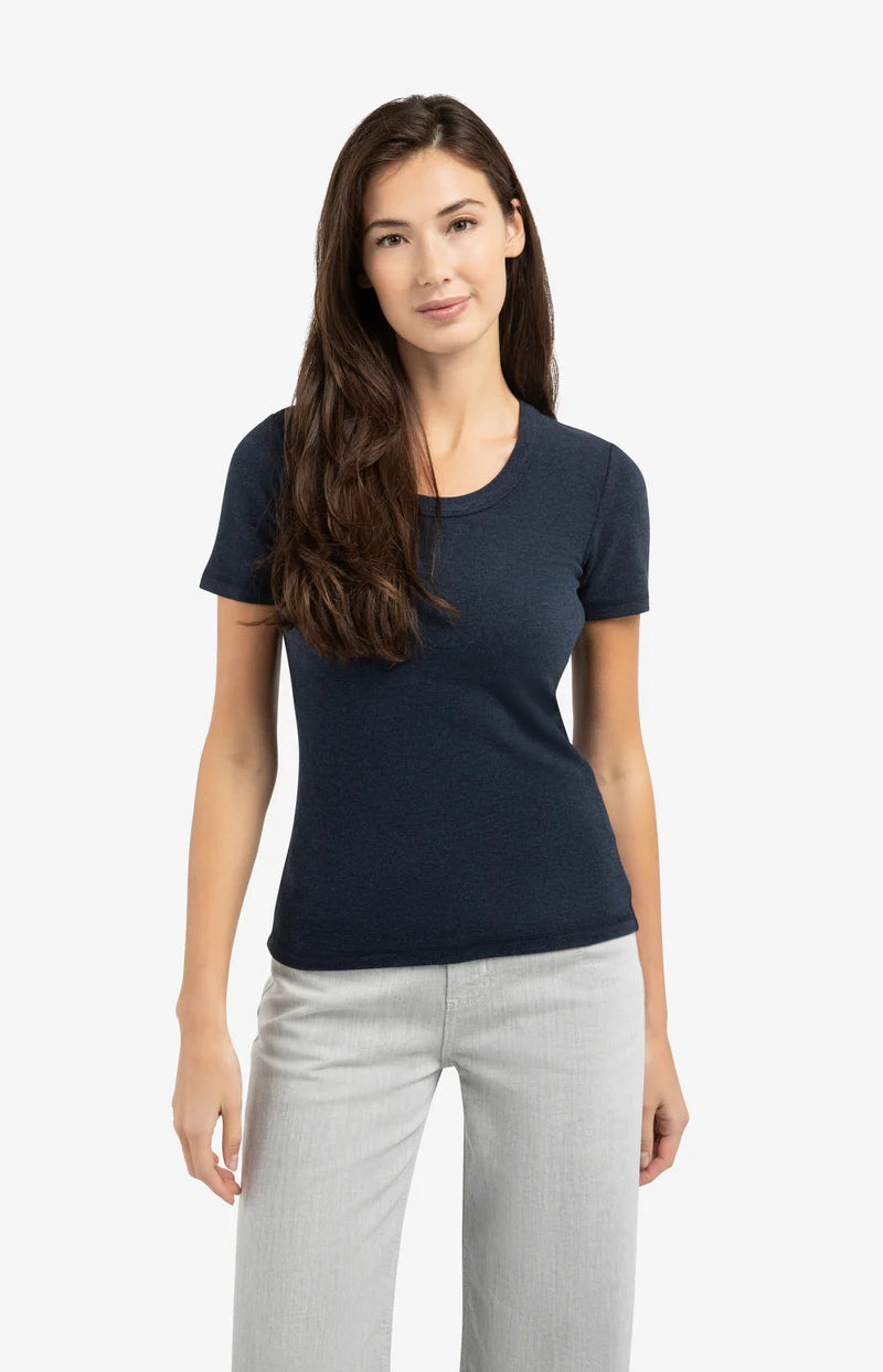 Brushed Jersey Scoop Neck T-Shirt