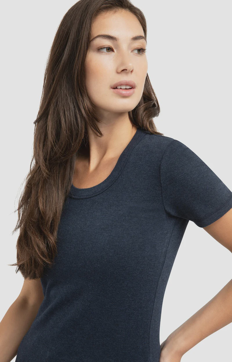 Brushed Jersey Scoop Neck T-Shirt